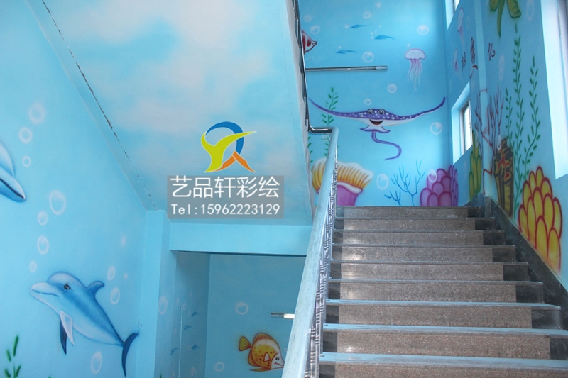 苏州手绘绘就楼道风景